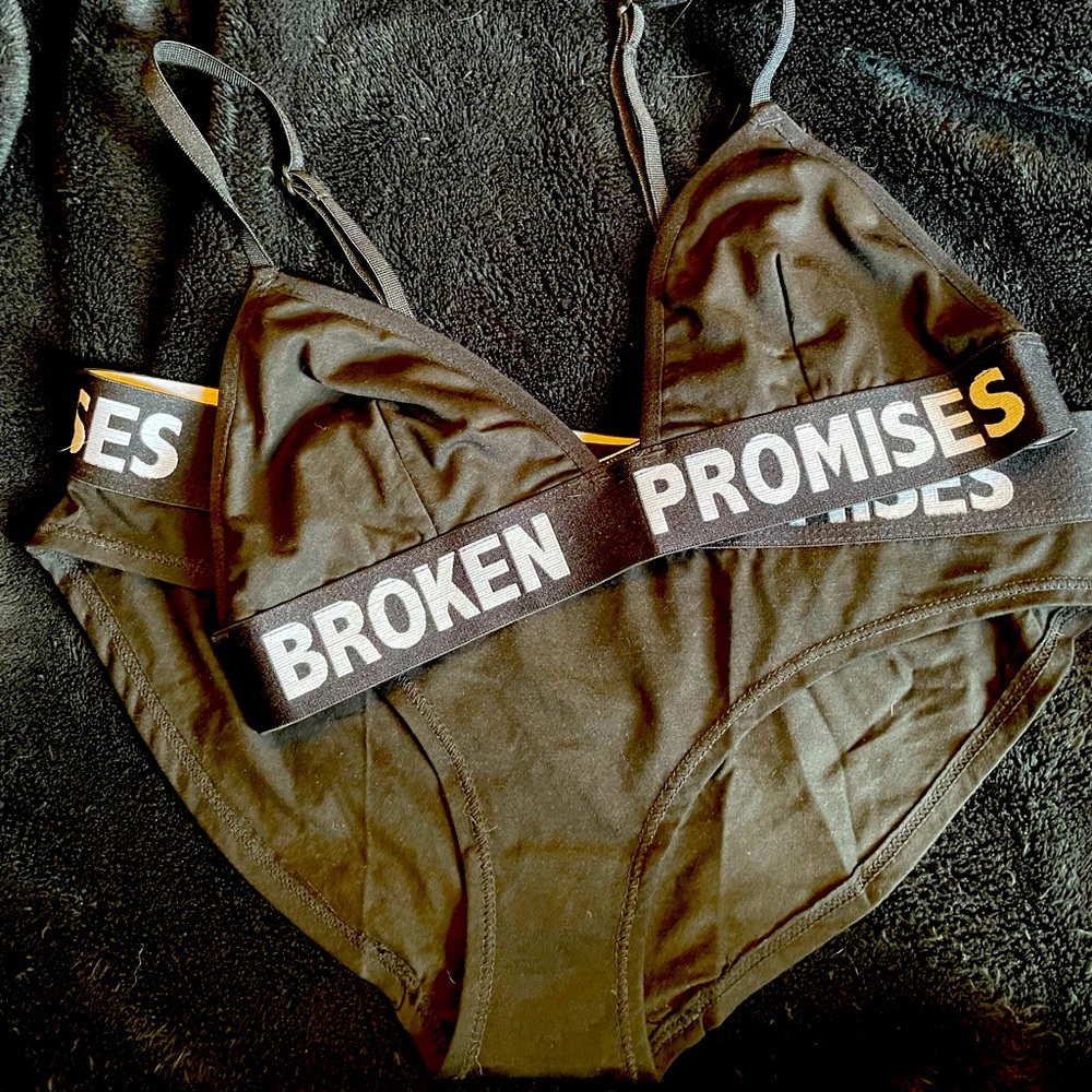 Broken Promises bralette and brief set